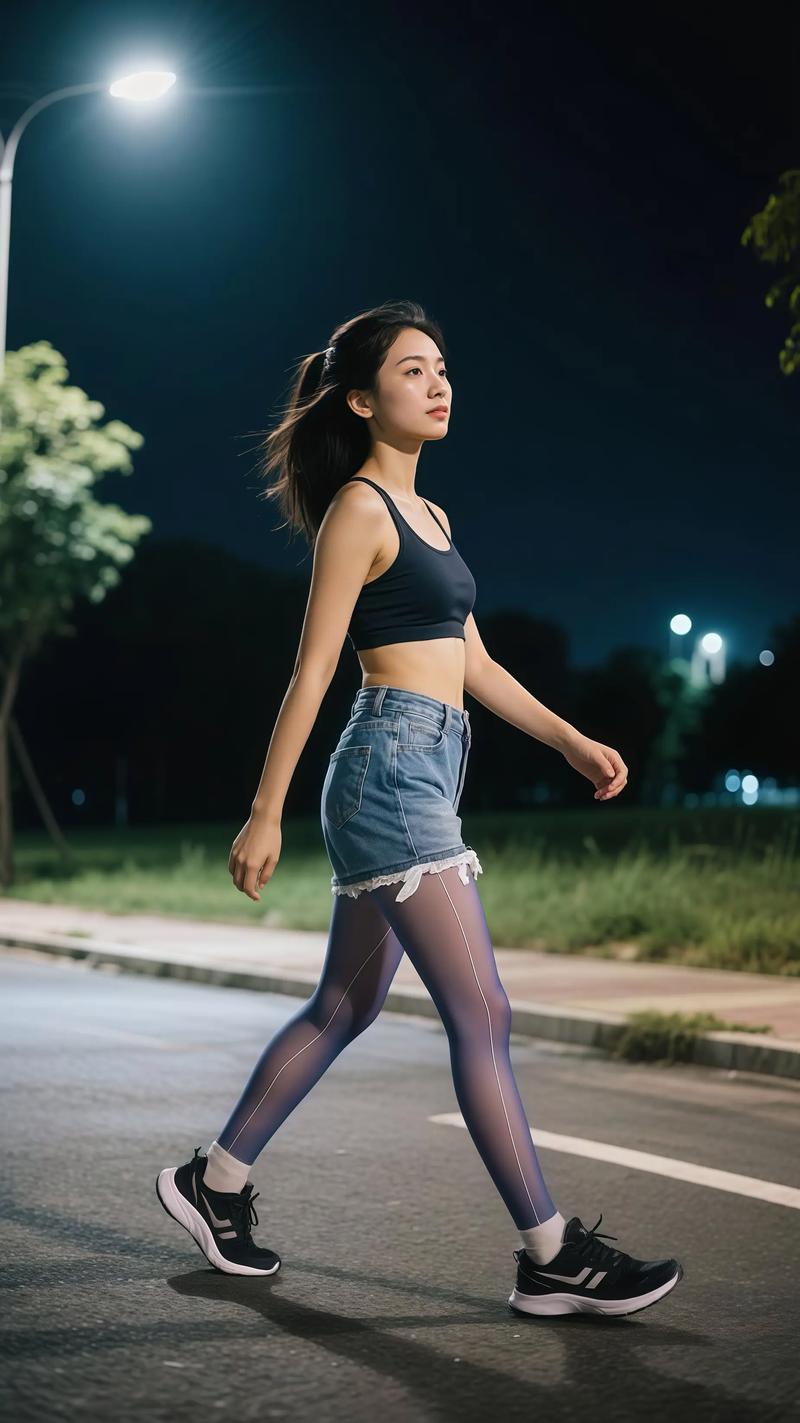 马油丝袜-紫色极光油亮款式-超薄连裤丝袜搭配短裤运动风格